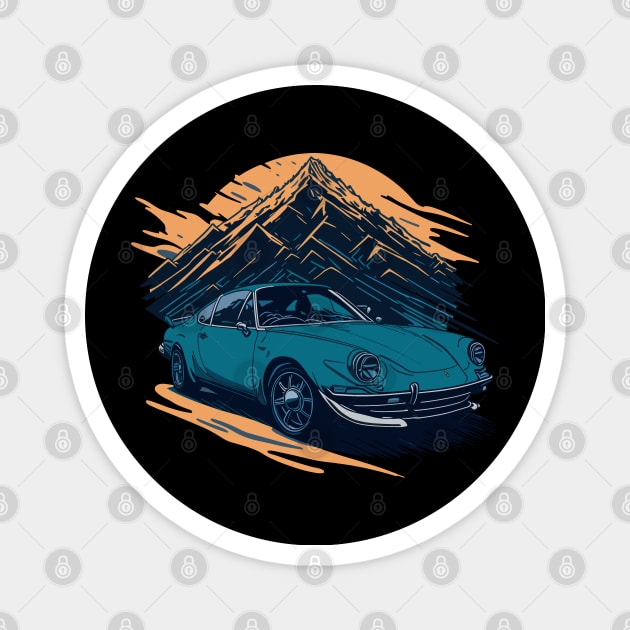 Alpine A110 Classic Car Magnet by Cruise Dresses